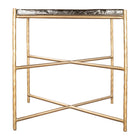 Zuo Kove Side Table - Gold-Recycled Sand Cast Glass square shape tabletop
