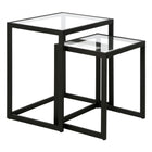 Hudson&Canal Rocco Rectangular Nested Side Table - Blackened Bronze-Handcrafted blackened bronze finish is applied to the steel frame
