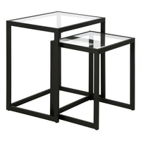 Hudson&Canal Rocco Rectangular Nested Side Table - Blackened Bronze-Handcrafted blackened bronze finish is applied to the steel frame