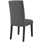Modway Parcel Fabric Dining Side Chair - Grey - 4 Pack-Nail-head trim