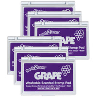 Ready 2 Learn Washable Stamp Pad - Grape Scented - Purple - 6 Pack-Stop And Smell The Ink - Add some life to your artistic creations! This purple stamp pad features fragrant, grape-scented ink. An entertaining artistic resource for classrooms, homes or centers!