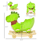 Qaba Toddlers 2-in-1 Plush Ride-On Dinosaur Stroller and Rocking Horse -Comfortable padded seat covered with soft plush fabric 