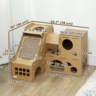 PawHut Multi-Level Corrugated Cardboard Cat House-Includes three scratching pads to protect your furniture from clawing 