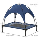 PawHut Elevated Cooling Pet Bed with Canopy for Medium Dogs - Dark Blue-Fabric is made of high density, breathable polyester to keep heat away 
