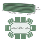 Outsunny Galvanized Steel Frame Raised Garden Bed - 71" L x 37" W x 12" H - Light Green-A rubber seal protects the top edge to keep it from being sharp 