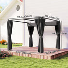 Outsunny Retractable Pergola Canopy with Sidewalls - 10' x 10' - Dark Grey-16x ground stakes and 8x expansion screws included to pin to the ground