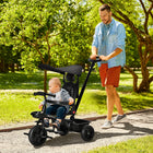 Qaba 4-in-1 Kids Tricycle and Push Bike - Black-Removable and 3-gear adjustable push handle 