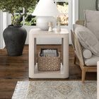 Hudson&Canal Kellan 20"W Square Side Table - Alder White-Features easy assembly
