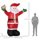 Outsunny 8' Lit Inflatable Santa Claus Holding Sign of Blessings Christmas Decoration-Includes six stakes, three drawstrings and two sandbags to keep it anchored on windy nights 
