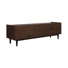 Manhattan Comfort Duane 59.25" Mid-Century Modern TV Stand - Dark Brown and Black-Home Assembly Required. All Hardware Included