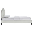 Modway Daisy Performance Velvet Full Platform Bed - Light Grey-Wood Slat Support System