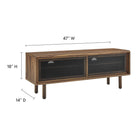 Modway Kurtis 47" TV Stand - Walnut-Metal Mesh Sliding Doors