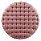 Modway Amour Tufted Button Large Round Performance Velvet Ottoman - Dusty Rose-6