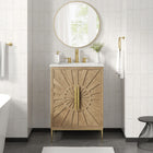 Modway Awaken 24" Bathroom Vanity - Oak/White-Non-marking Foot Pads