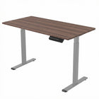 Ezywork 60" Electric Height Adjustable Standing Desk - Grey Frame / Dark Wood Table Top-Whole piece table top 1" of thickness