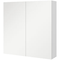 Kleankin Wall Mount Medicine Cabinet with Shelf and Mirror - High Gloss White-Use as a toiletry, beauty or medicine cabinet in your bathroom