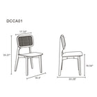 Manhattan Comfort Versailles 18.5" Industry Chic Dining Chair - Black and Natural Cane - Set of 2-Frame Made of American Solid Ash Wood Featuring Natural Grain Textures