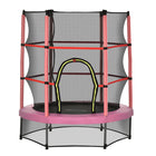 Outsunny Kids Trampoline with Enclosure Net - 55" Dia. - Pink-Provide your child with hours of bouncing fun with this trampoline 
