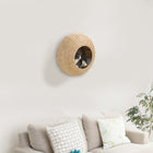 PawHut Mounted Condo Cat Wall Shelf with Cushion - Beige-Soft, removable cushion for easy cleaning and comfort 