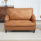 HOMCOM 45" Accent Chair with Wide Seat for Living Room - Brown-Overall Dimension: 45.3" W x 32.3" D x 32.3" H (115 x 82 x 82 cm) 
