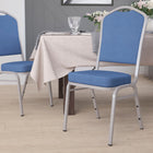 Flash Furniture HERCULES Series Crown Back Stacking Banquet Chair in Blue Fabric - Silver Frame-Upholstered Seat and Back