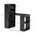 HOMCOM 47.2" Modern Computer Desk with Storage Shelves - Black-Total of 6 shelves and cubby space offers plenty of storage space 