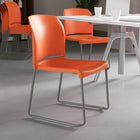 Flash Furniture HERCULES Series Orange Full Back Contoured Stack Chair with Sled Base,-Stacks up to 5 Chairs High