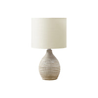 Monarch Specialties 17" H Contemporary Table Lamp - Ivory Resin / Ivory / Cream Shade-This 17"h table lamp features a chic ivory resin base with a textured ribbed finish to look like natural stone, making it the perfect accent piece to elevate a contemporary living room, bedroom, or home office decor