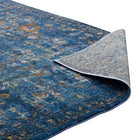 Modway Minu Distressed Floral Lattice Area Rug - 4 ft W x 6 ft L - Dark Blue Yellow/Orange-High Density / Machine-Woven