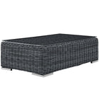 Modway Summon Outdoor Patio Glass Top Coffee Table - Grey-Water & UV Resistant