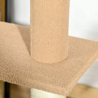 PawHut 100" Floor-To-Ceiling Cat Tree with 3 Perches - Brown-Maximum load 9lbs., easy to assemble