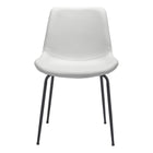 Zuo Byron Dining Chair - White - Set of 2-Plush and durable faux leather fabric