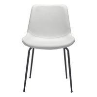 Zuo Byron Dining Chair - White - Set of 2-Plush and durable faux leather fabric