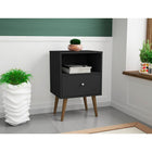 Manhattan Comfort Liberty 1.0 Nightstand, Black (203AMC8)-Upon Assembly, Measures: 17.72" Length, 27.09" Height, 14.7" Depth.