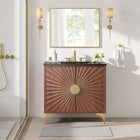 Modway Daylight 36" Bathroom Vanity - Black/Walnut-Ceramic Sink Basin