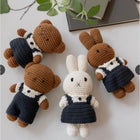 Just Dutch Boris Handmade Bunny Plush Toy - School Uniform Crochet Doll-Dimensions are 4"L x 2"W x 10"H