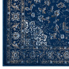Modway Lilja Distressed Vintage Medallion Area Rug - 5 ft W x 8 ft L - Moroccan Blue Beige/Ivory-100% Soft Heat-Set Polypropylene