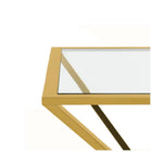 Plata Import Cinna 24"H Square Side Table with Glass Top - Gold -Made of tempered glass, which is sturdy and durable