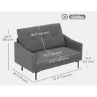 HOMCOM 2 Seater Loveseat Sofa with Button Tufted Back - Grey-Stable metal legs with anti-slip pads ensure stable and reliable use