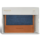 Champs Denim Leather Cardholder - Tan/Blue-Bill compartment
