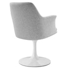 Modway Lippa Swivel Dining Upholstered Armchair - White Light Grey-Assembly Required