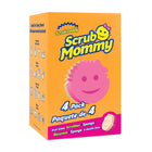 Scrub Daddy Scrub Mommy - Pink - 4 Pack-Four dual-sided Scrub Mommy cleaning sponges, each with a firm scrubber on one side for tough messes and a soft, absorbent side for gentle cleaning