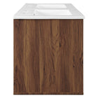 Modway Transmit 48" Wall-Mount Bathroom Vanity - Walnut/White-Soft-Close Doors