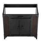 Modway Steamforge 36" Bathroom Vanity Cabinet - Black/Walnut-Metal, Wood Veneer, and MDF Construction