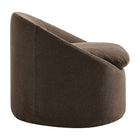 Modway Sadie Slipcovered Linen-Blend Round Accent Chair - Cocoa-Rubberwood Legs With Floor Glides