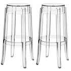 Modway Casper Bar Stool Backless - Clear - Set of 2-Transparent Acrylic Construction