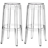 Modway Casper Bar Stool Backless - Clear - Set of 2-Transparent Acrylic Construction