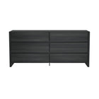 Manhattan Comfort Linda 72" Modern 6-Drawer Double Dresser - Charcoal Grey-Modern Double Dresser for Bedroom and Living Room Use