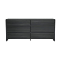 Manhattan Comfort Linda 72" Modern 6-Drawer Double Dresser - Charcoal Grey-Modern Double Dresser for Bedroom and Living Room Use