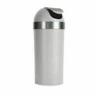 Umbra Venti 16-Gallon (62 L) Trash Can with Swing Top Lid - Grey Steel-Trash Can